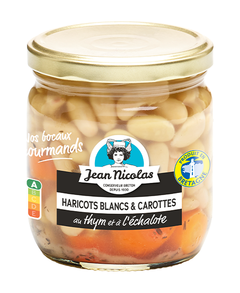 Haricots blancs & carottes au thym et à l'échalote