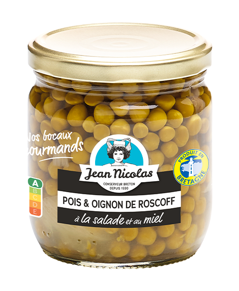 conserve Pois & oignon de Roscoff à la salade et au miel